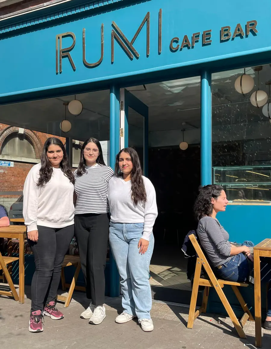The three Balkir sisters outside Rumi Cafe Bar on Francis Street